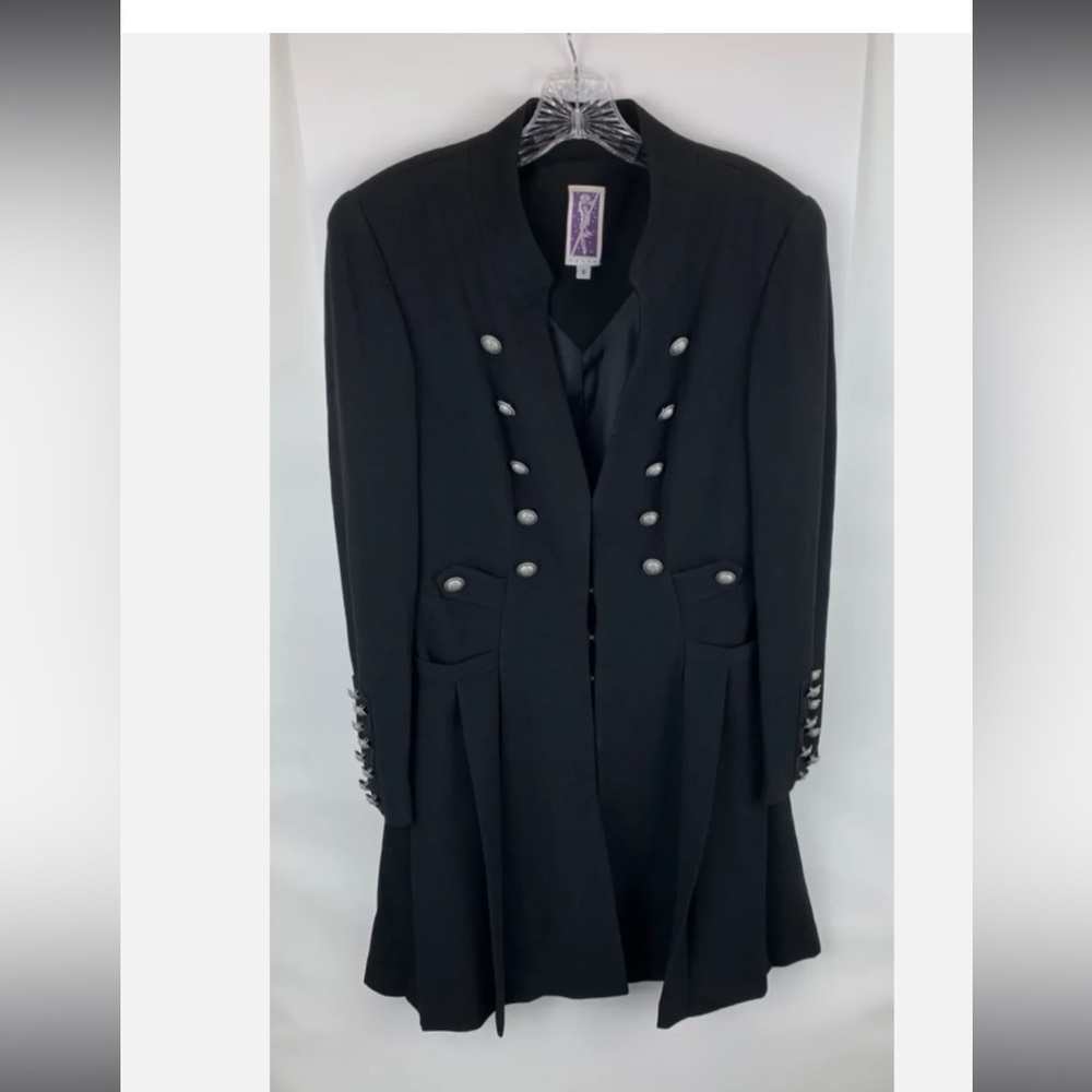 ZELDA Womens Black Corset Coat Sz 12
